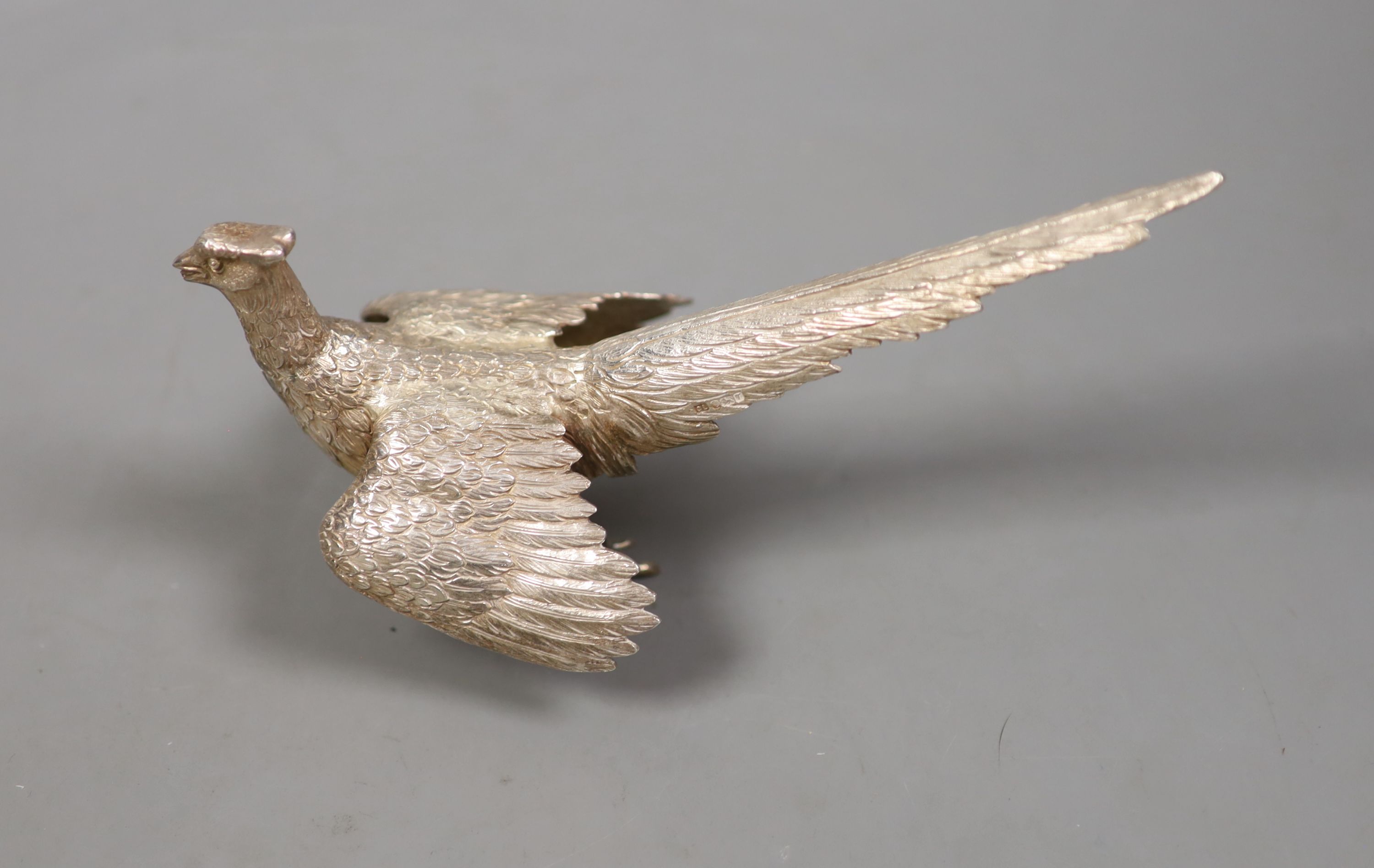 A model silver free-standing model of a pheasant, Sheffield, 1993, 17.7cm